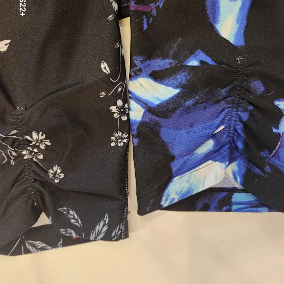 Bundle Calvin Klein Women's Leggings Blue Abstract & Black Floral Size XL. #A03 - Picture 7 of 8